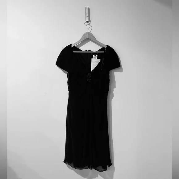 Tadashi Shoji | Dresses | New Tadashi Shoji Silk Black Ruched Gemstone Knee  Length Dress Mother Of The | Poshmark
